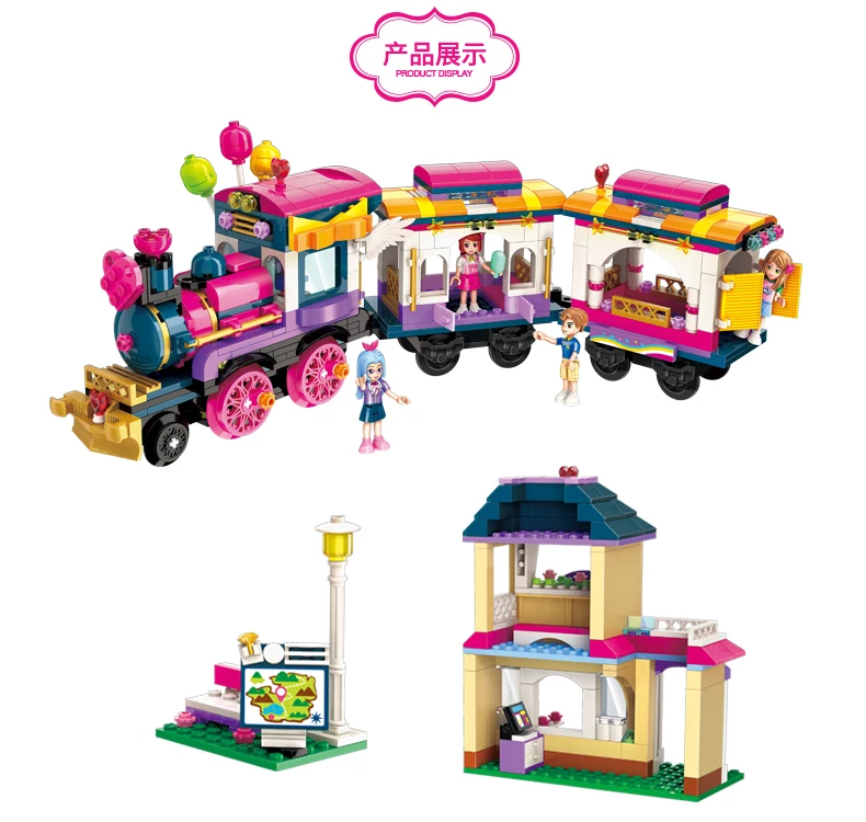ENLIGHTEN 690 шт совместим с девочками серии Happy Tour Train Принцесса мечта замок строительный блок