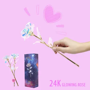 

24K Color Gold Simulated Rose Romantic Valentine Gift 24K Color Gold Eternal Flower Beautiful Valentine Gift