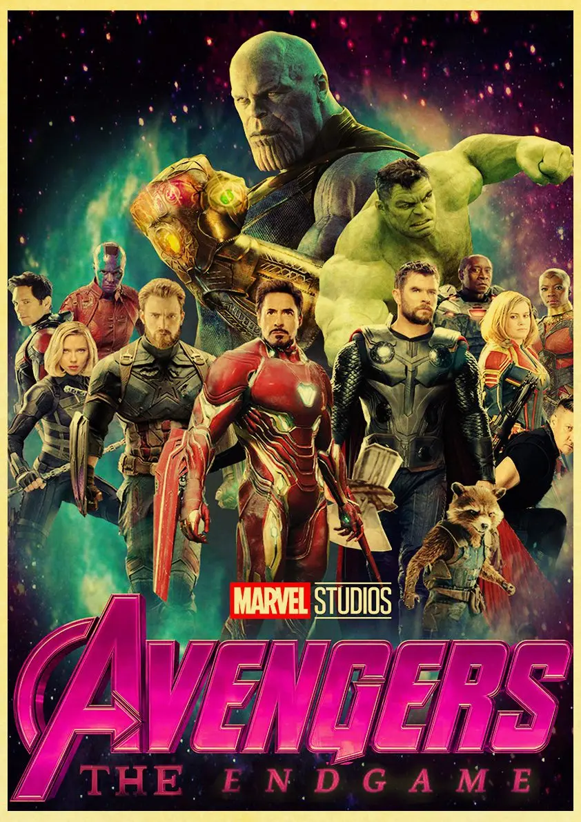 E142 Ретро плакат Мстители Endgame 4 плакат для кафе украшение для детской крафт-бумаги стикер на стену художественная живопись - Цвет: E142