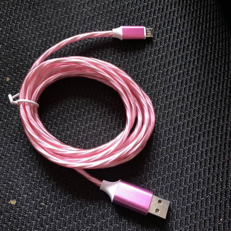 Новинка для тип-c светодиодный светящийся светильник USB кабель для синхронизации данных зарядный кабель для мобильных телефонов Android зарядный кабель Случайная