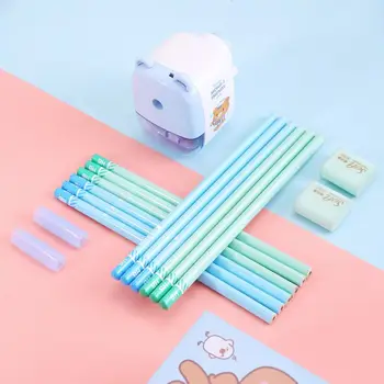 

Candy Color Pen Grip Eraser Pencil Sharpener Set Stationery School Office Supply