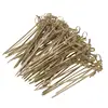 100Pcs Disposable Bamboo Tie Knotted Skewers Twisted Ends Cocktail Food Fruit Picks Fork Sticks Buffet Cupcake Toppers Wedding P ► Photo 1/5