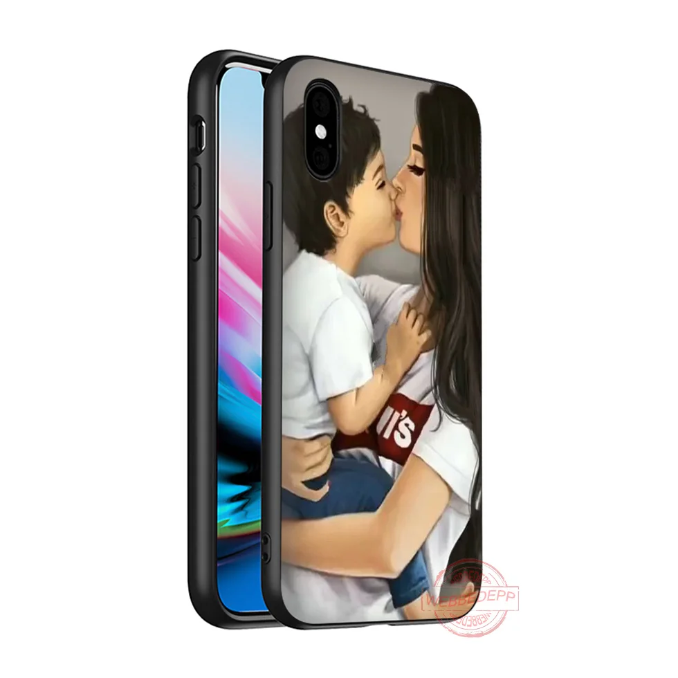 8 WEBBEDEPP мама и дочь рисунок Мягкий Силиконовый ТПУ чехол для телефона для iPhone 5 6 7 8 Plus X XS XR XS Max 11 11peo 11proMax - Цвет: 8