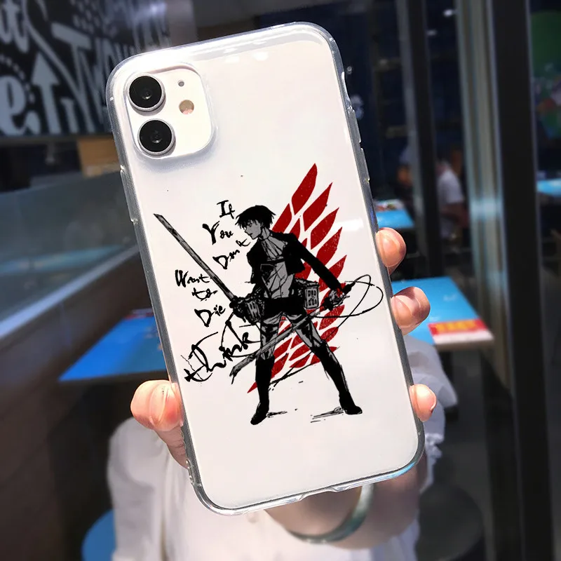 Soft Clear Phone Case For iphone 12 11 pro XS MAX 8 7 6 6S Plus X SE2020 XR Anime Japanese attack on Titan Coque For iPhone 12