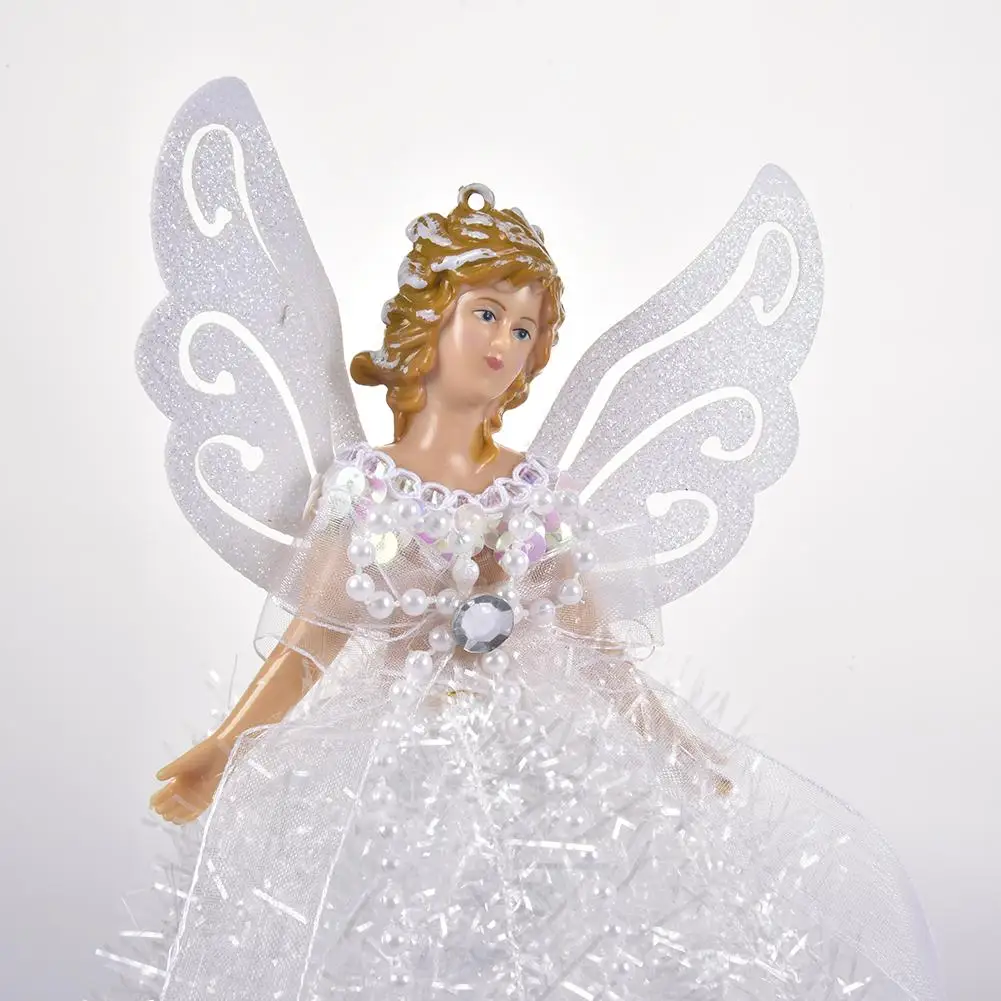 Новая кружевная юбка Мини Ангел принцесса кукла Рождественская елка кулон с серебряными крыльями рождественские украшения Xmas елка орнамент