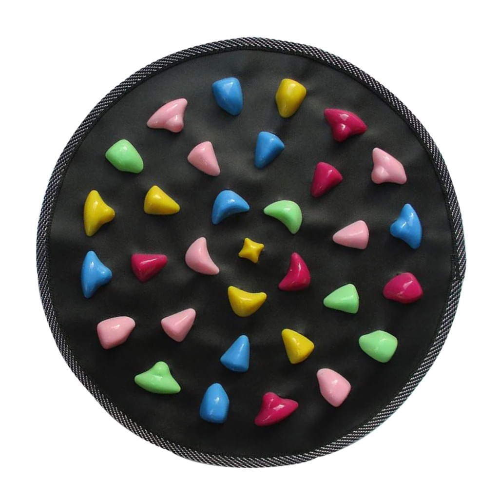 Foldable Walk Stone Foot Massager Mat Massaging Carpet Chinese Reflexology Walk Stone for Home Room Yoga Room - 34.5x34.5cm