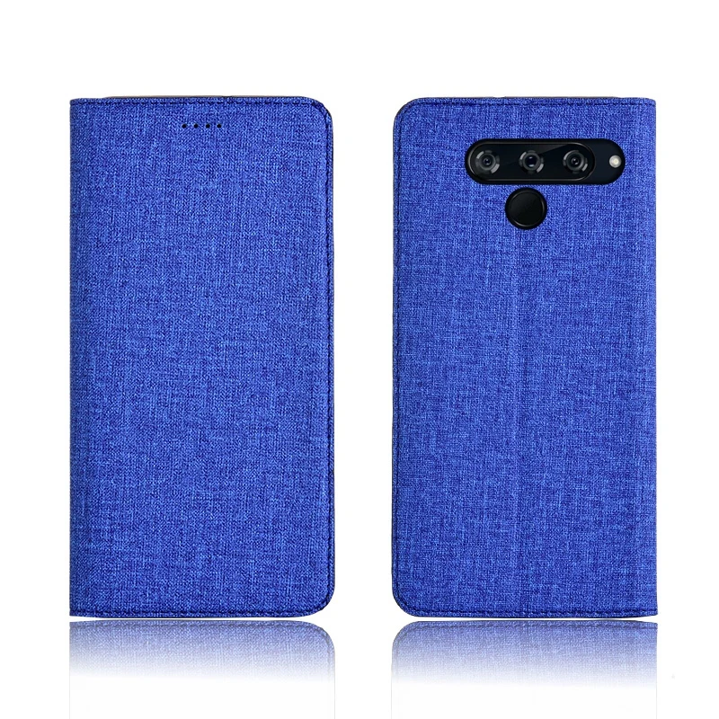 Для LG V30 чехол-крышка MOFi V20 V40 ThinQ флип Силиконовый противоударный чехол тканевый задний capas ani-knock корпус capas чехол s - Цвет: blue