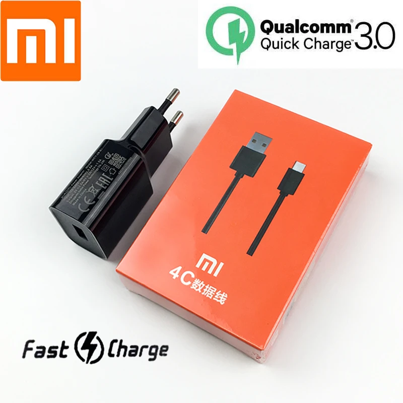 Xiao mi быстрое зарядное устройство QC 3,0 Быстрая Зарядка адаптер питания для mi max 3 a3 8 9 lite se 9t 9 se redmi note 7 8 pro usb type c - Тип штекера: charger set