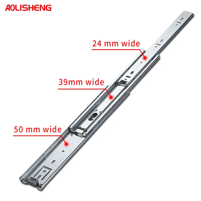 AOLISHENG Heavy Duty Drawer Slide Rail 51mm Full Extension Ball Bearing Load 68kg