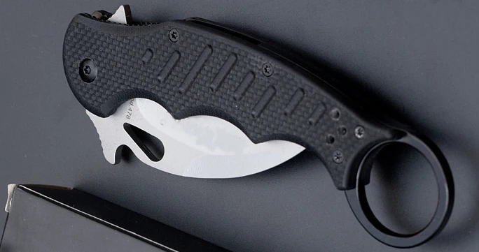 Karambit складной нож 440Cblade G10 Ручка для тренировок на открытом воздухе когти походные ножи для выживания на открытом воздухе Инструменты для повседневного использования - Цвет: Белый