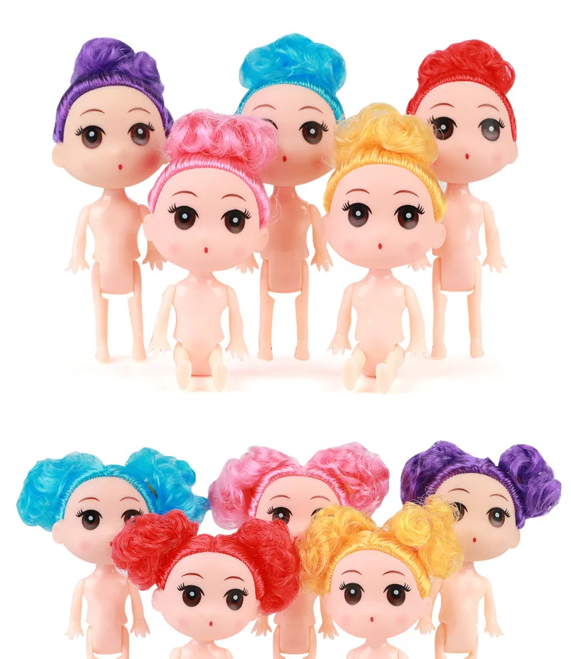 

New 12cm movable joint doll toy doll baby baking doll head fashion hair accessories handmade diy doll body toy