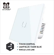 EU 1 2 3 Gang 2 Way Wall Light Controller  Home Automation Touch Switch For Stair Inside / Outside Control Switch Glass Panel