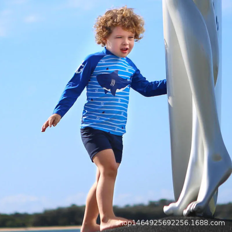 

Split Type Fashion Shark Cartoon BOY'S Swimsuit New Style Children Boy Hot Springs Swimwear Set Infants Children