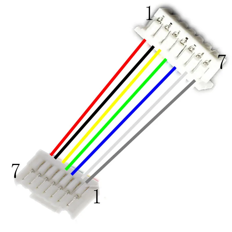 28 Awg 20Cm Personalizzazione 10 Set 7 Pin Jst Gh Serie Jst 1.25 Femmina Cavo Doppio Connettore Cablato Inverso 200Mm Gh1.25 1.25Mm