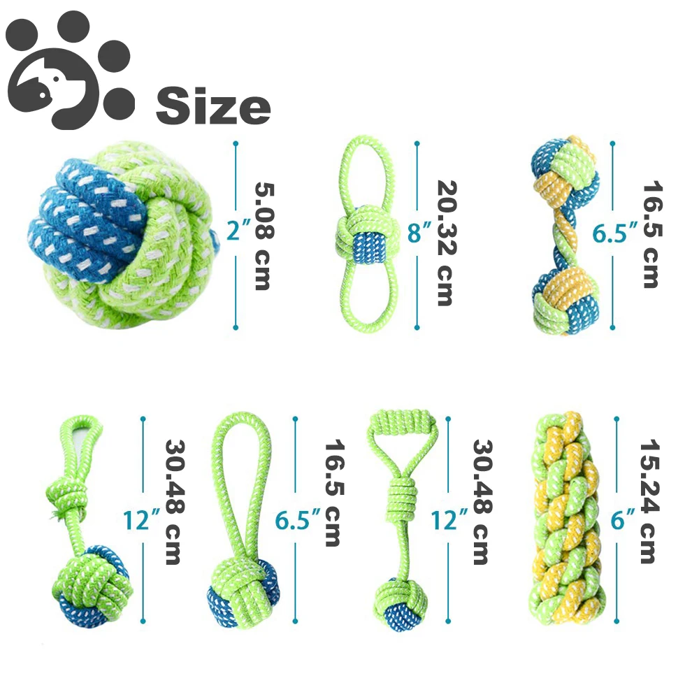 7 Pack Pet Dog Toys for Large Small Dogs Ball Toothbrush Interactive Dog Toys Christmas Products