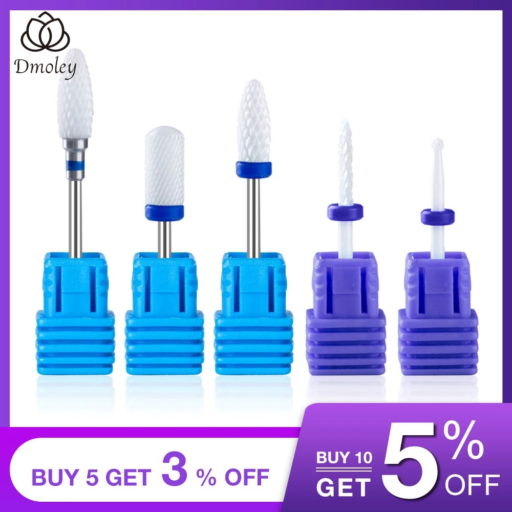 Dmoley Ceramic Nail Drill Bit For Electric Manicure Drills Machine Milling Cutter Nail Files Buffer Nail Art Equipment Accessory|Nail Art Equipment| - AliExpress