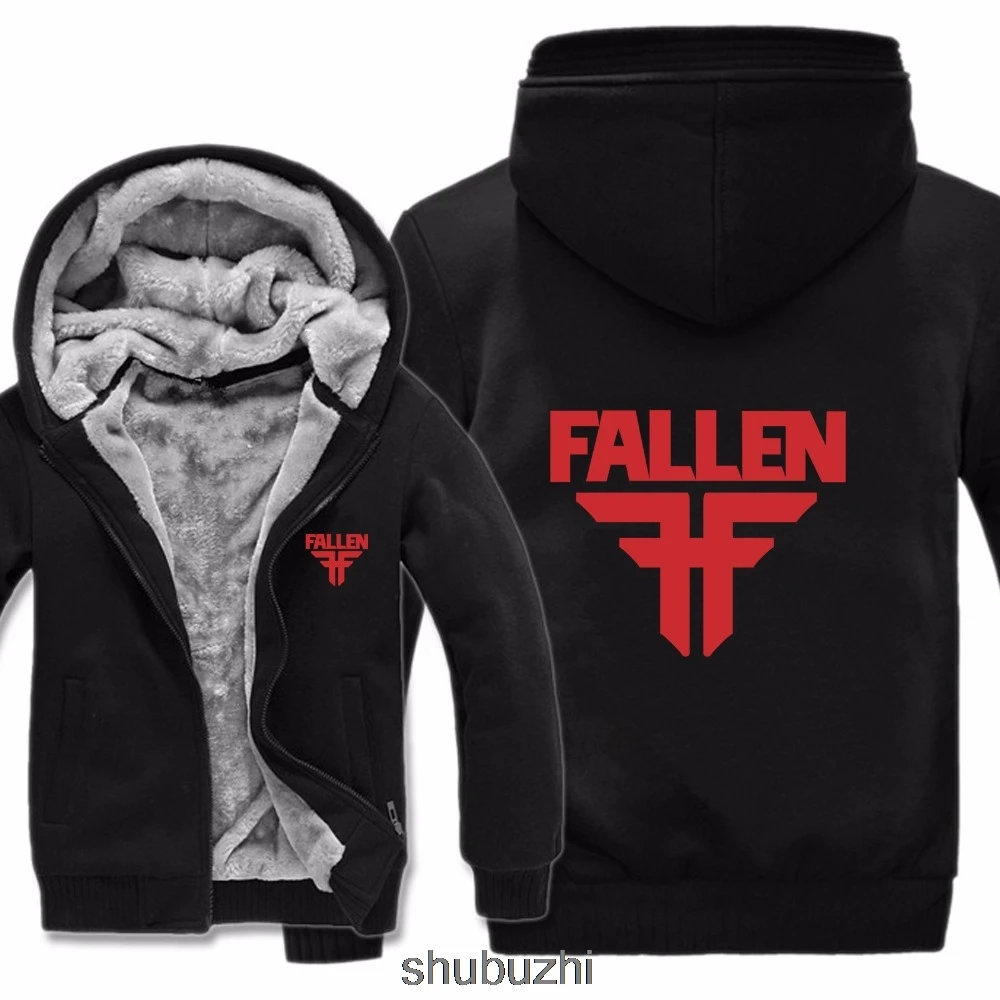New Fallen Hoodies Jacket Winter Men Casual Thick Fleece Popular Hip Hop Skateboard Fallen Sweatshirts Pullover Man Coat