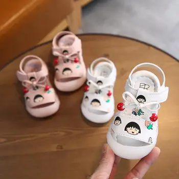 

Girls Sandals Cartoon Shoes New Summer Princess Style Soft Shoes Girls Anti-skid Beach Sandals Children's Flat-soled Sandals