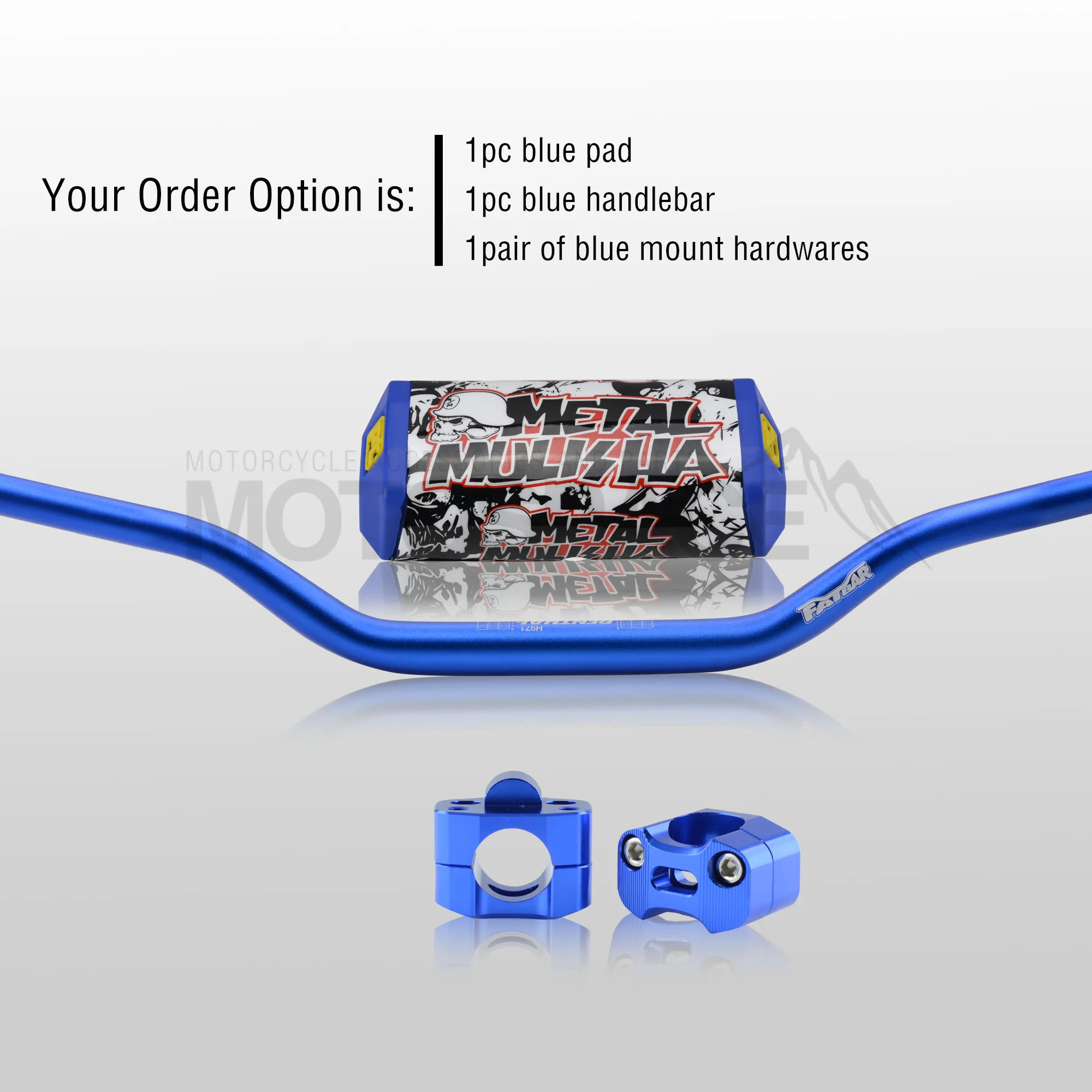 Blue Combo3 Руль для Pro Taper Pack Bar 1-1/" Renthal Fatbar Колодки Ручки Pit Pro Racing Dirt Pit Bike мотоцикл с адаптер cnc - Цвет: Blue Combo3