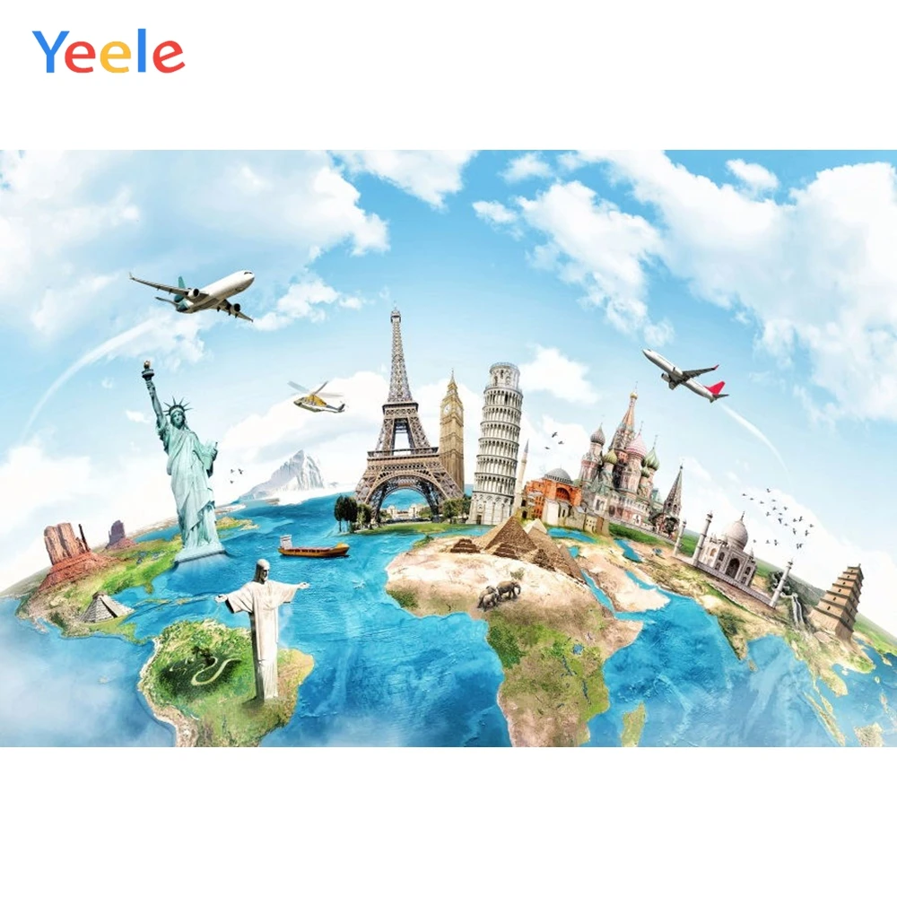 Yeele Earth Eiffell статуя тауер свободы Парижа города фотографии фоны настроить фотографические фоны для фотостудии