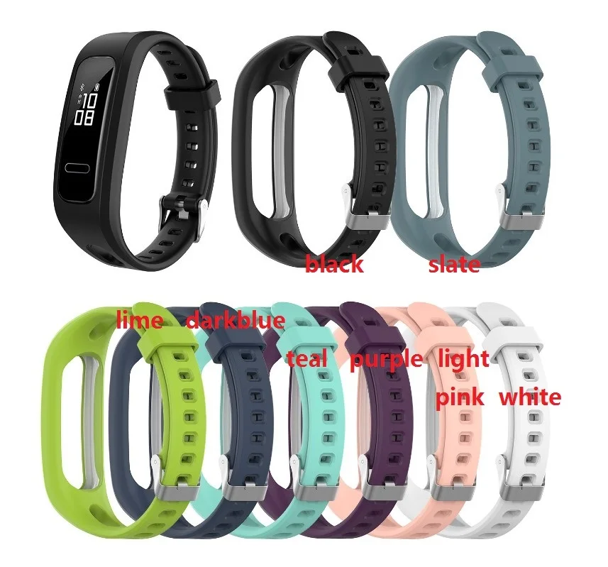 50 шт. силиконовый ремешок для Hua. wei band 4E/3E Smart. Браслет для Honor Band 4 версия для бега смарт-Аксессуары