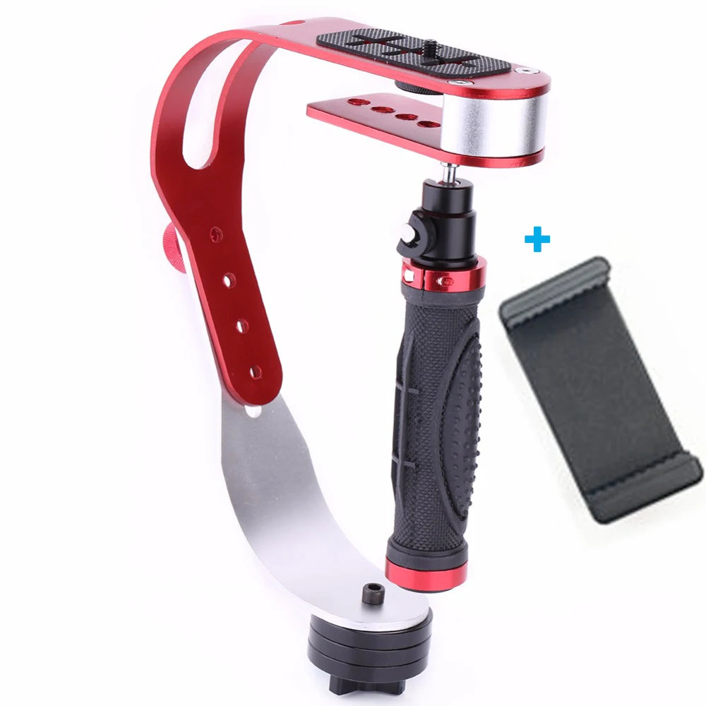 Option 2 Сплав алюминиевый мини Ручной Стабилизатор для телефона Gopro DSLR SLR цифровая камера Спорт DV de камера для eken YI SJCAM аксессуары - Цвет: Option 2