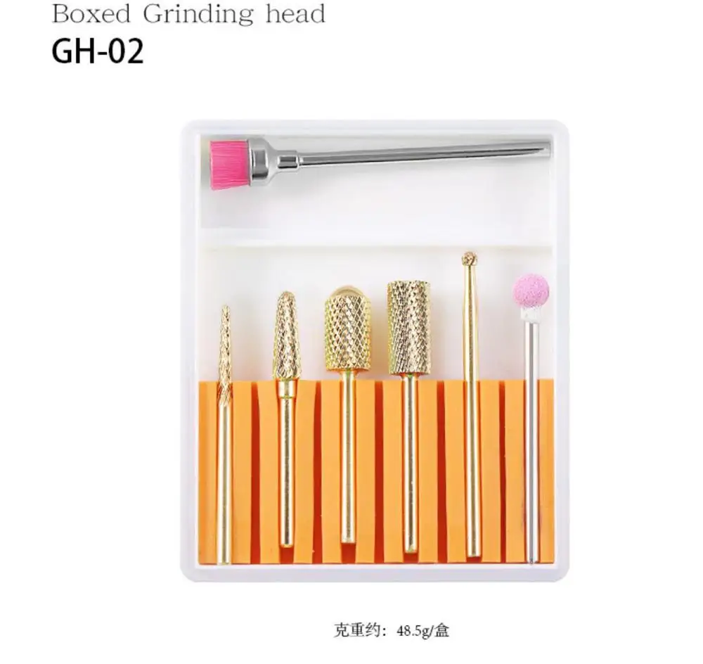 New Type of Manicure Ceramic Tungsten Steel Alloy Grinding Head 7PCS Set Special Polishing Tool for Grinder Nail Glass File - Цвет: 2