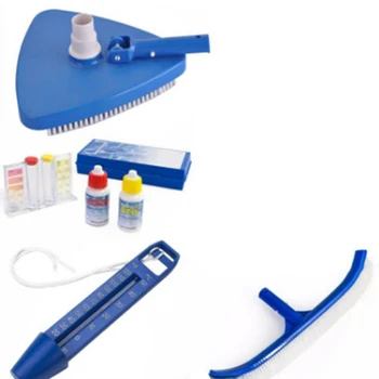 

6PCS/set Plastic Above Ground Swimming Pool Cleaning Maintenance Kit Leaf Skimmer Brushes Wide-mouth Design