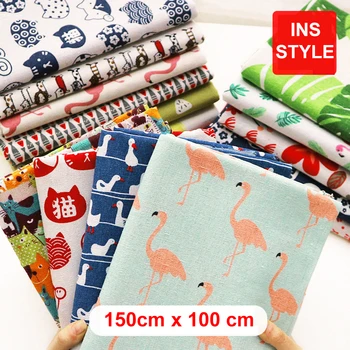 

150cmx1m/1 piece Europe ins style fabric table cover and linen fabric geometric for curtain decorate DIY handmade material