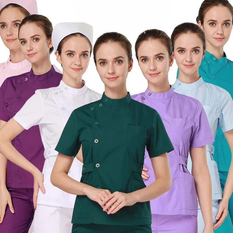 Clearance Scrub Set Uniform Solid Color 