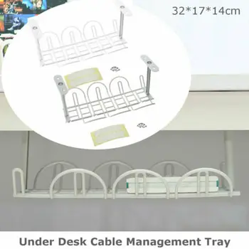 

Under Desk Storage Rack Cable Management Tray Power Line Storage Organizer Wire Cord Charger Plugs Home Office Suction Wall Tool