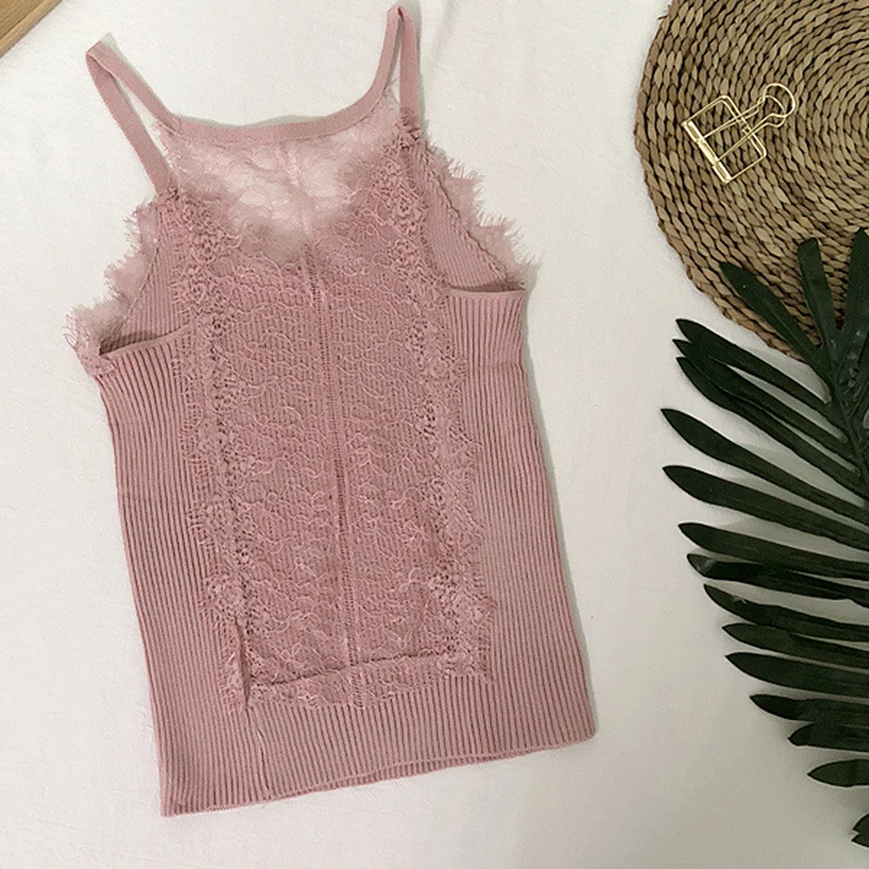 pink GAOKE, Черная майка, сексуальный женский укороченный лоскутный Топ, женский топ на бретелях, уличная одежда, Летний Пляжный женский спортивный топ без рукавов, Haut Femme - Цвет: pink