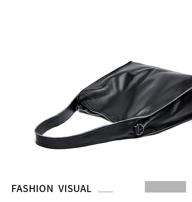 Высококачественная сумка из натуральной кожи, Большая вместительная женская кожаная сумка, Женская Большая композитная сумка на плечо, черная сумка