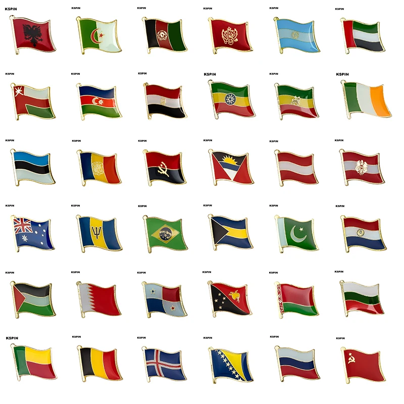 Брошь-значок в виде флага Albania Algeria Montenegro U.A.E. Оман Австрия Австралия Ирландия