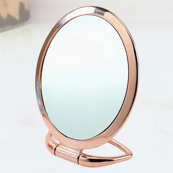 

1Pc Makeup Mirror Round Desktop Mirror Dresser Table Makeup Mirror Portable Household Mirror(Reverse Side Triple Magnification)