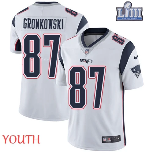 YOUTH Youth kids New England Rob Gronkowski том Брэйди Юлиан Эдельман Патриоты Super Bowl LIII Bound jersey - Цвет: YOUTH