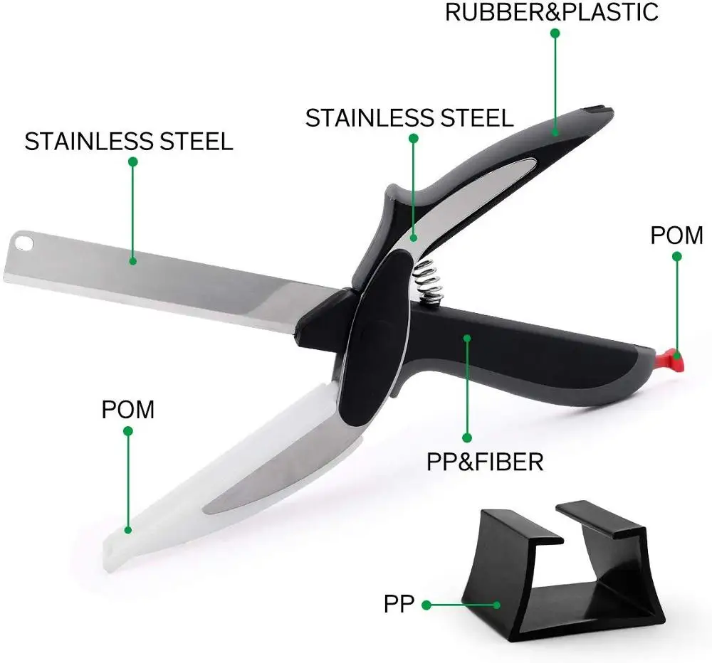 Умный Нож 2 в 1 овощерезка ножницы& разделочная доска Еда овощные нож для нарезки фруктов