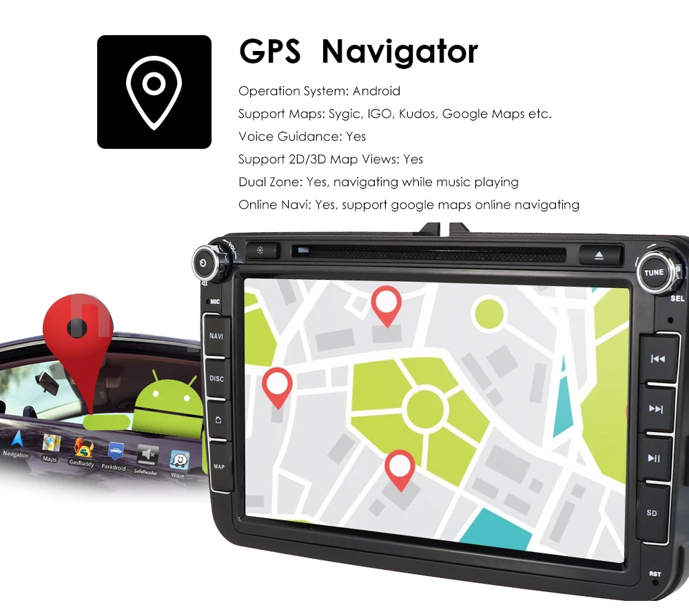 Best 2din android9.0 4Gcar dvd for vwpassat b6 b7 golf 5 tiguan polo octavia rapid fabia car multimedia player OctaCore 4GRAM+64GROM 14