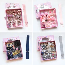 Поддержка онлайн Стиль Знаменитостей на день рождения для волос Аксессуары Подарочная коробка Младенческая повязка на голову девушки мода зажим Топ заколки детей