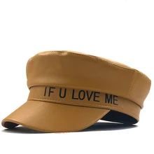 Берет женские шапки осень/зима для женщин дамы Pu кожаный берет Кепка boina Feminina Gorras Bone Винтаж Англия черный