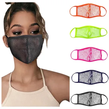 

1pc Breathable Fishnet Face Mask For Women Men Washable Reusable Black Mouth Masks Dustproof Cycling Face Shield Fast Delivery
