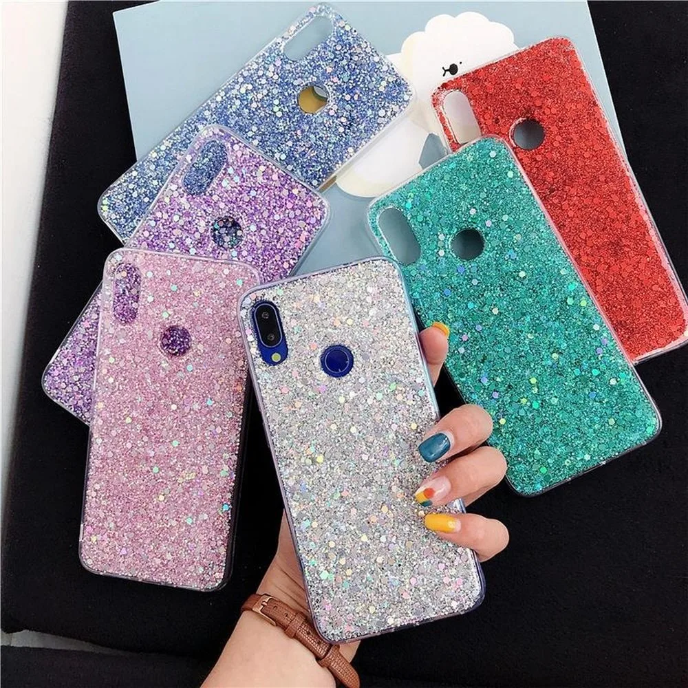 

Bling Crystal Glitter Phone Case for Redmi Note 7 Coque Redmi Note 5 Plus Shining Soft Silicone Epoxy Cover for Mi8 9 SE A2 Lite