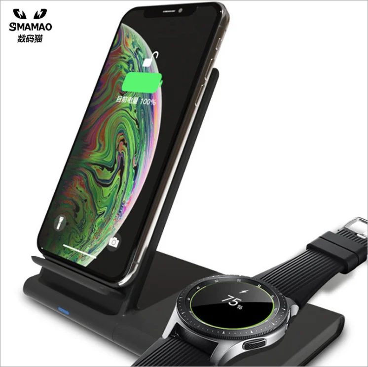 10W Dual Wireless Charger for iPhone 11 Pro Max X XS Max XR Visible Wireless Charging Pad for Samsu