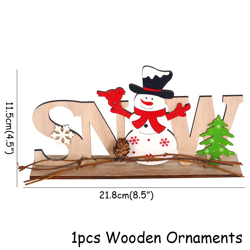 1pcs wooden ornament Светодиодный светильник на Рождество, наружный подвесной орнамент на дверь, гирлянда, Классический Рождественский шар/бант, Висячие ворота, украшение для дома - Цвет: 1pcs wooden ornament