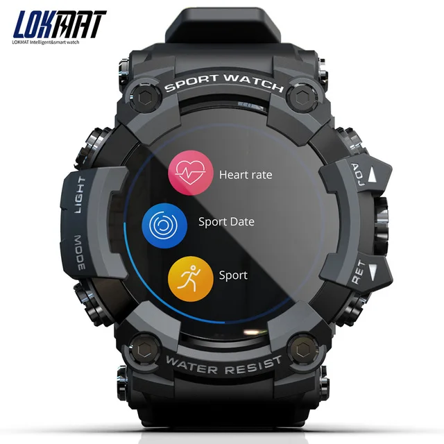 LOKMAT ATTACK Full Touch Screen Fitness Tracker Smart Watch Men Heart Rate Monitor Blood Pressure Smartwatch For Android ios 