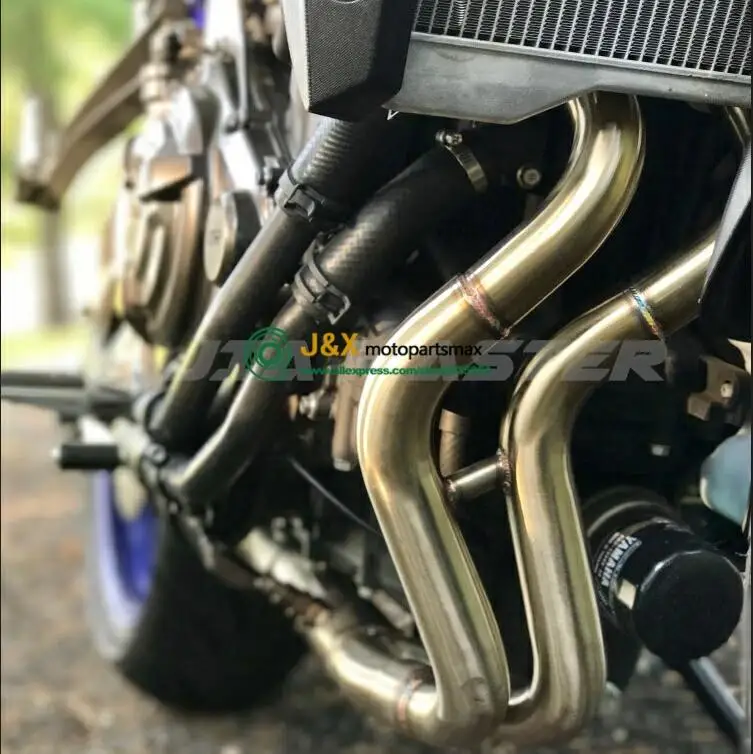 Полная выхлопная система мотоцикла слипоны для Yamaha MT07 FZ07 MT FZ 07 XSR700 средняя Соединительная труба