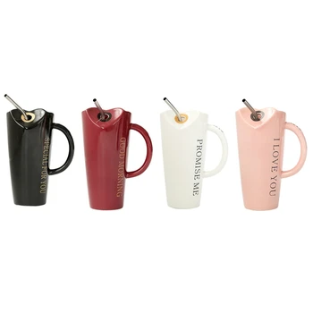 

Novelty Ceramic Cup with Straw Personality Kitchen Coffee Mug Creative Tea Cup Home Office Drinkware