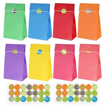

40PCS Paper Party Bags with 100PCS Stickers Gift Bags Candy Treat Bags for Wedding Birthday Bridal Shower Bachelorette Tea Party