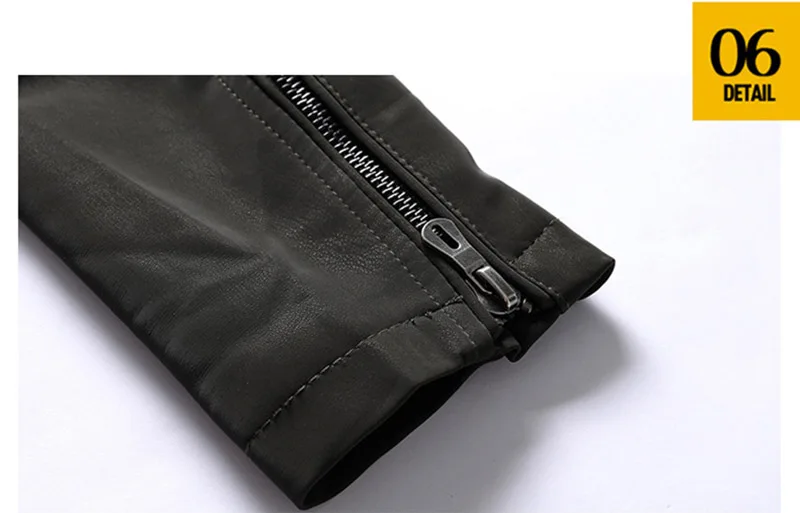 KIOVNO Men Winter Pu Leather Jacket Coats Fleece Lined Motorcycle Embroidery Jackets Outwear For Male Size M-3XL Windbreak  (12)