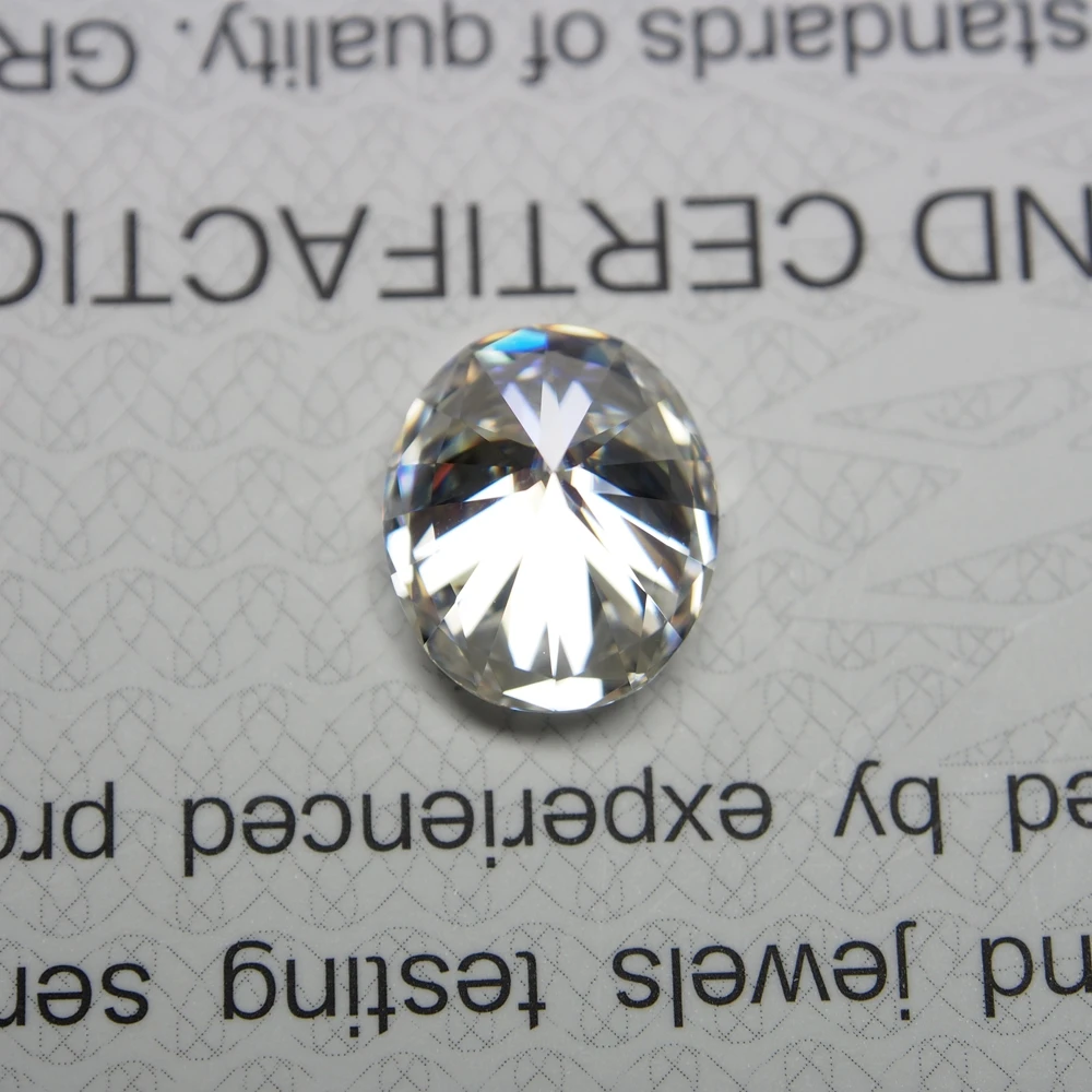1.5 Carat 6x8mm Oval Shape Synthetic Lab Moissanite White D VVS1 GRA Gemstone for Male Jewelry Ring